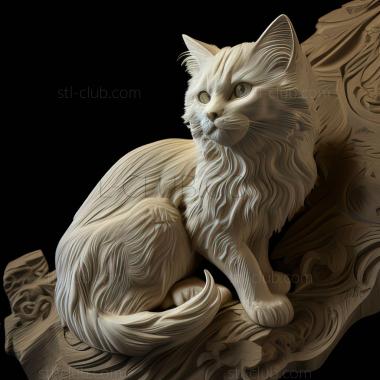 3D model st Turkish Angora cat (STL)